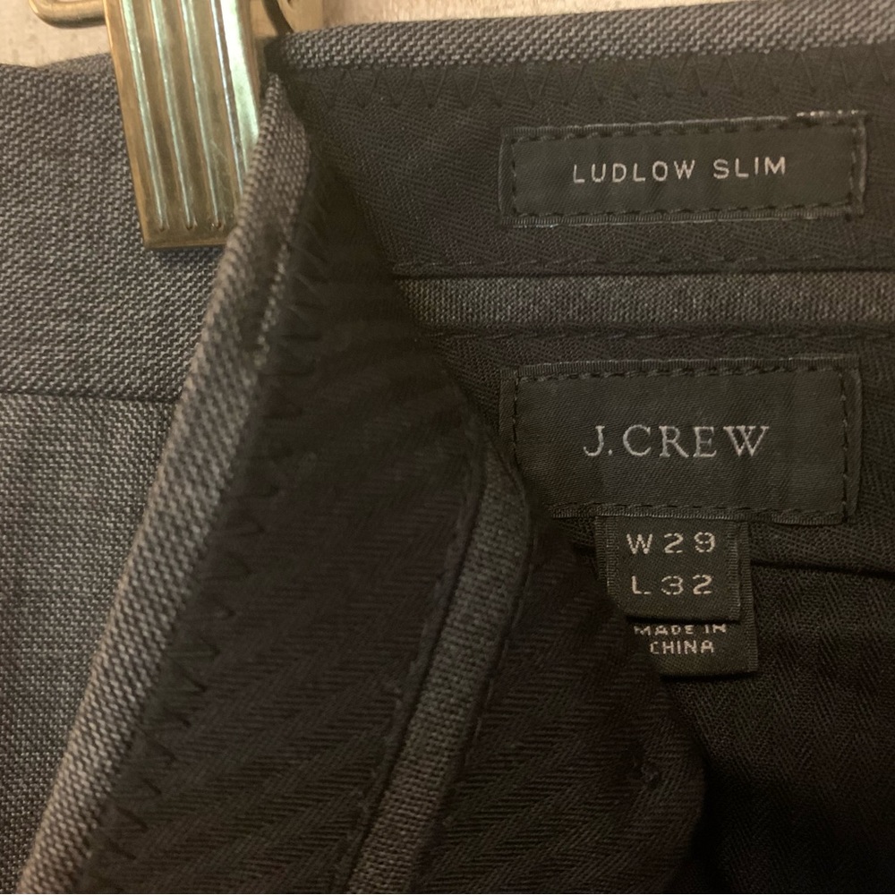 J Crew ludlow slim straight gray suit chinos pants 29x32